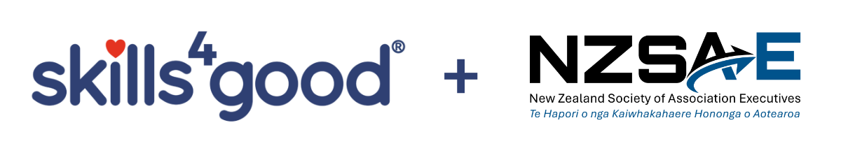 Skills4Good AI and New Zealand Society of Association Executives Logos